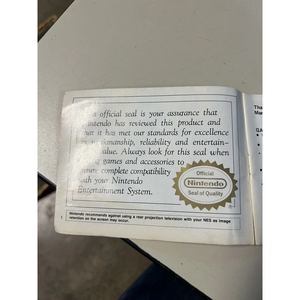 Super Mario Bros. / Duck Hunt (Nintendo NES) Booklet Instruction Manual Only!